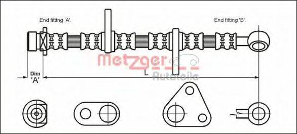 METZGER 4113279 Гальмівний шланг