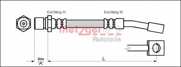 METZGER 4114679 Гальмівний шланг