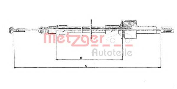 METZGER 112324 Трос, управління зчепленням