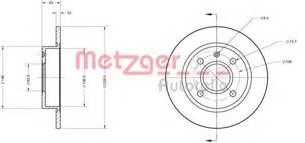 METZGER 6110243 гальмівний диск