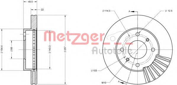 METZGER 6110312 гальмівний диск