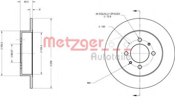 METZGER 6110398 гальмівний диск