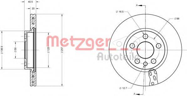 METZGER 6110528 гальмівний диск