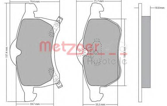 METZGER 1170091 Комплект гальмівних колодок, дискове гальмо