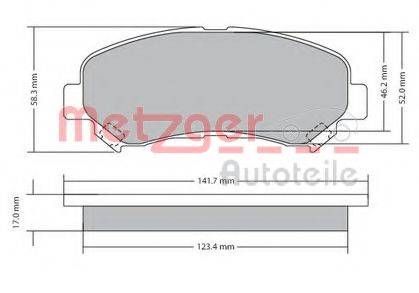 METZGER 1170093 Комплект гальмівних колодок, дискове гальмо