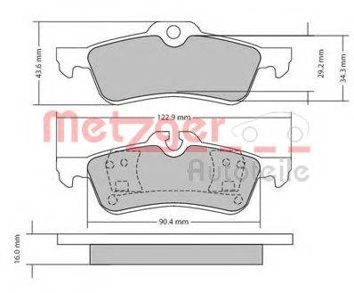 METZGER 1170154 Комплект гальмівних колодок, дискове гальмо