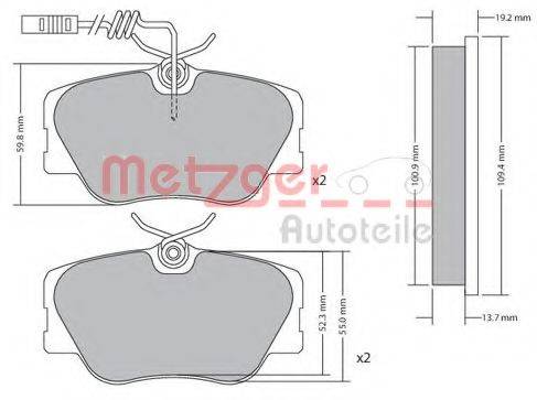 METZGER 1170258 Комплект гальмівних колодок, дискове гальмо