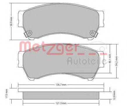 METZGER 1170270 Комплект гальмівних колодок, дискове гальмо