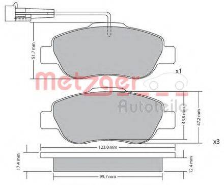 METZGER 1170382 Комплект гальмівних колодок, дискове гальмо