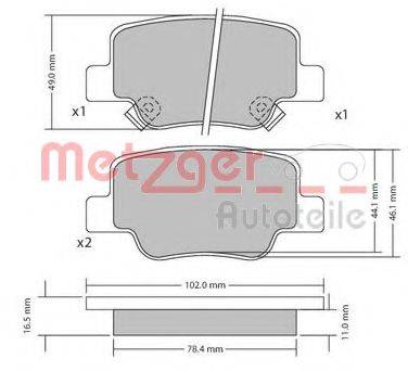 METZGER 1170410 Комплект гальмівних колодок, дискове гальмо