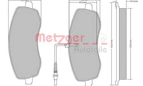 METZGER 1170563 Комплект гальмівних колодок, дискове гальмо