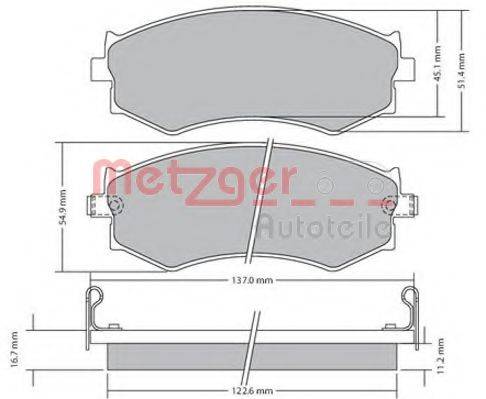 METZGER 1170603 Комплект гальмівних колодок, дискове гальмо