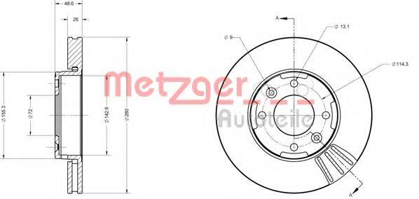 METZGER 6110636 гальмівний диск