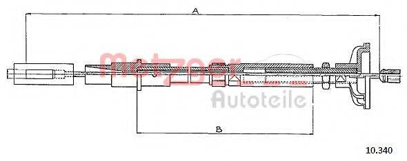 METZGER 10340 Трос, управління зчепленням