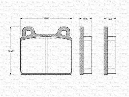 MAGNETI MARELLI 363702160013 Комплект гальмівних колодок, дискове гальмо