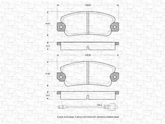 MAGNETI MARELLI 363702160148 Комплект гальмівних колодок, дискове гальмо