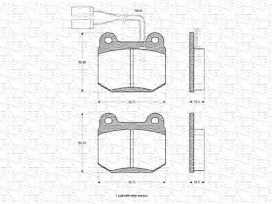 MAGNETI MARELLI 363702160170 Комплект гальмівних колодок, дискове гальмо