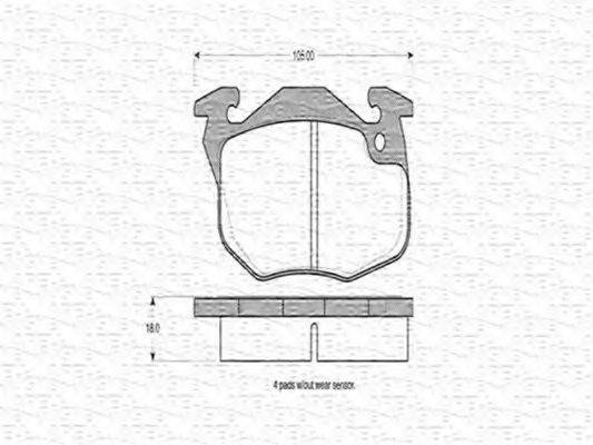 MAGNETI MARELLI 363702160215 Комплект гальмівних колодок, дискове гальмо