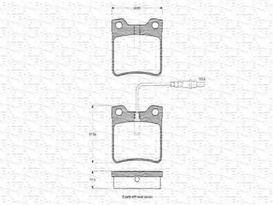 MAGNETI MARELLI 363702160240 Комплект гальмівних колодок, дискове гальмо