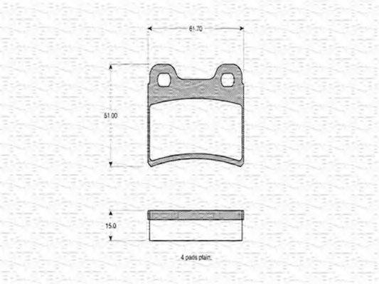 MAGNETI MARELLI 363702160290 Комплект гальмівних колодок, дискове гальмо