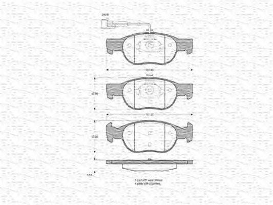 MAGNETI MARELLI 363702160340 Комплект гальмівних колодок, дискове гальмо