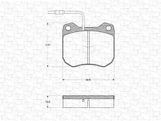 MAGNETI MARELLI 363702160672 Комплект гальмівних колодок, дискове гальмо