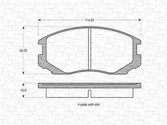 MAGNETI MARELLI 363702160743 Комплект гальмівних колодок, дискове гальмо