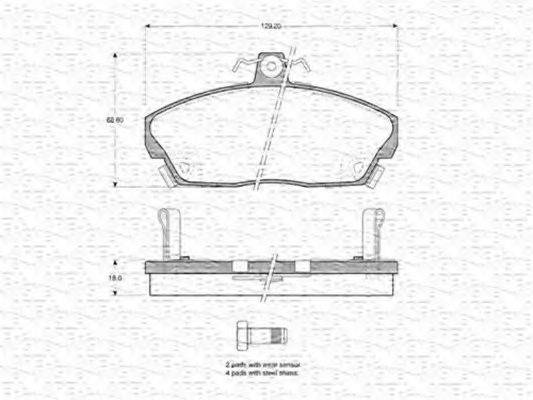 MAGNETI MARELLI 363702160859 Комплект гальмівних колодок, дискове гальмо