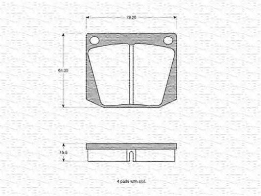 MAGNETI MARELLI 363702160864 Комплект гальмівних колодок, дискове гальмо