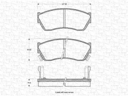 MAGNETI MARELLI 363702160964 Комплект гальмівних колодок, дискове гальмо