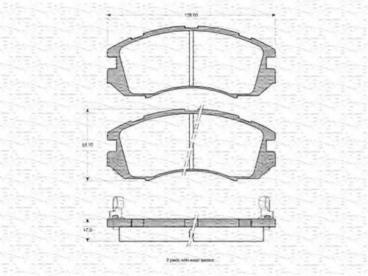 MAGNETI MARELLI 363702161008 Комплект гальмівних колодок, дискове гальмо