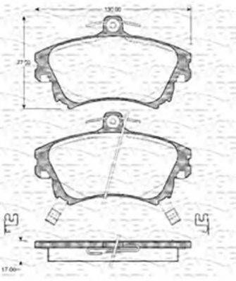 MAGNETI MARELLI 363702161030 Комплект гальмівних колодок, дискове гальмо