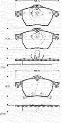 MAGNETI MARELLI 363702161032 Комплект гальмівних колодок, дискове гальмо