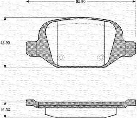 MAGNETI MARELLI 363702161110 Комплект гальмівних колодок, дискове гальмо