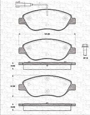 MAGNETI MARELLI 363702161162 Комплект гальмівних колодок, дискове гальмо