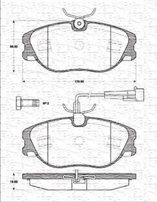 MAGNETI MARELLI 363702161190 Комплект гальмівних колодок, дискове гальмо