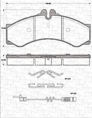 MAGNETI MARELLI 363702161200 Комплект гальмівних колодок, дискове гальмо