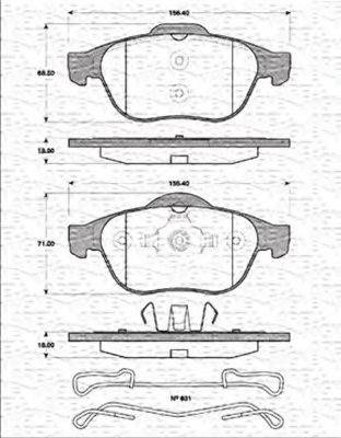 MAGNETI MARELLI 363702161232 Комплект гальмівних колодок, дискове гальмо