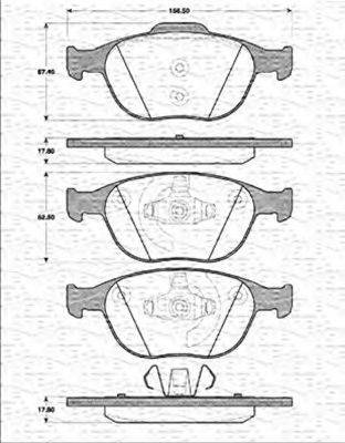 MAGNETI MARELLI 363702161249 Комплект гальмівних колодок, дискове гальмо