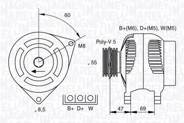 MAGNETI MARELLI 063341351010 Генератор