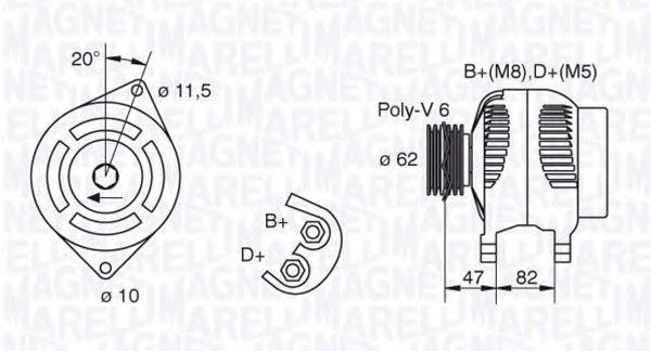 MAGNETI MARELLI 063321615010 Генератор