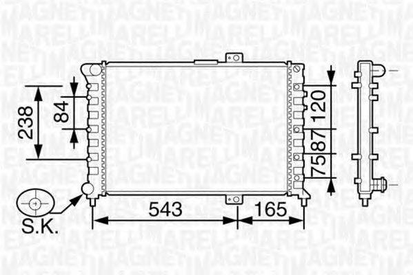 MAGNETI MARELLI 350213117500 Радіатор, охолодження двигуна