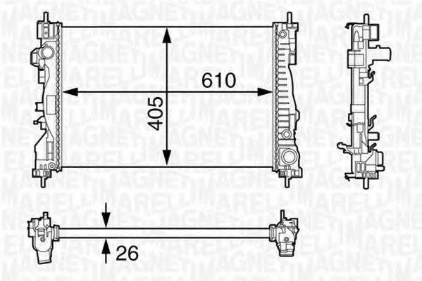 MAGNETI MARELLI 350213129600 Радіатор, охолодження двигуна