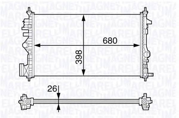 MAGNETI MARELLI 350213141300 Радіатор, охолодження двигуна