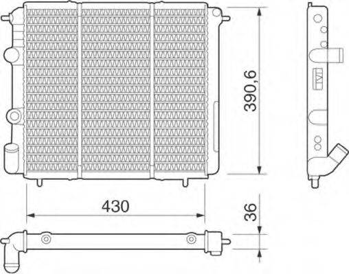 MAGNETI MARELLI 350213251000 Радіатор, охолодження двигуна