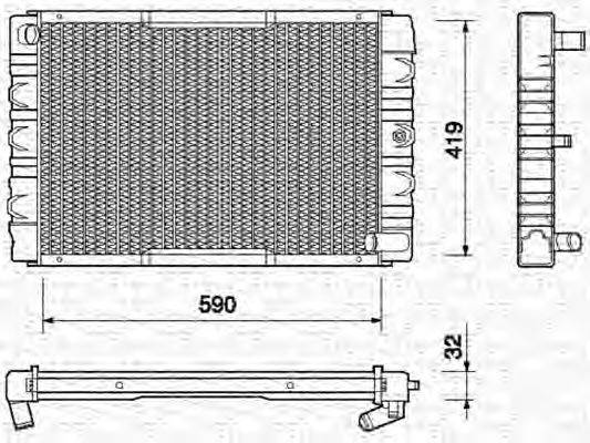 MAGNETI MARELLI 350213715000 Радіатор, охолодження двигуна