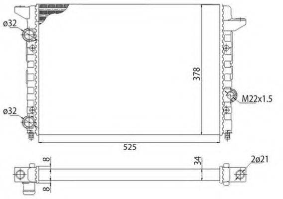 MAGNETI MARELLI 350213104403 Радіатор, охолодження двигуна