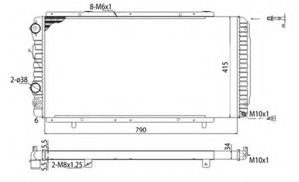 MAGNETI MARELLI 350213707003 Радіатор, охолодження двигуна