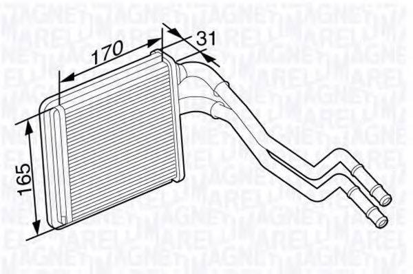 MAGNETI MARELLI 350218356000 Теплообмінник, опалення салону